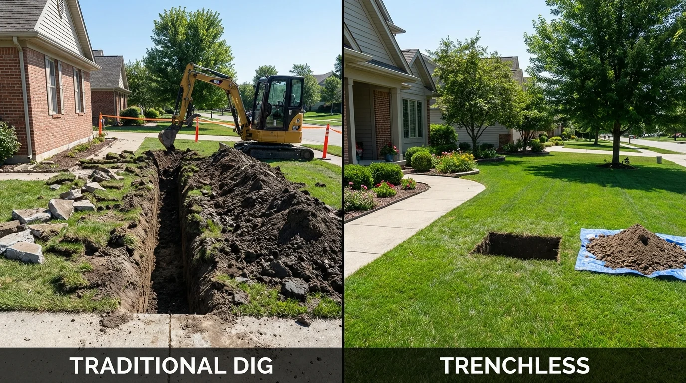 Trenchless sewer repair with minimal yard damage versus traditional excavation in Anna Maria, FL